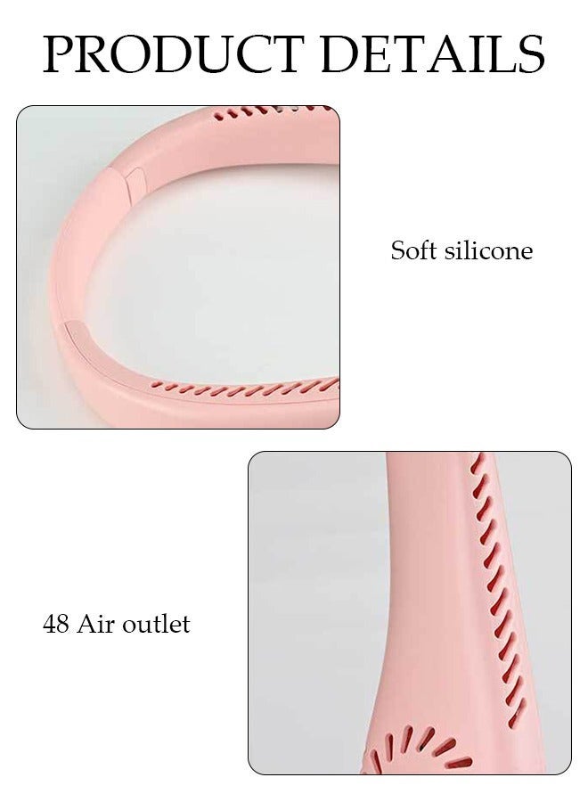 DUNISO Portable Neck Fan, Hands Free Bladeless Neck Fan, 3 Speeds Adjustable USB Rechargeable Battery Powered Personal Neck Fan for Office, Travel, Sports, Household, Outdoor - Image 2