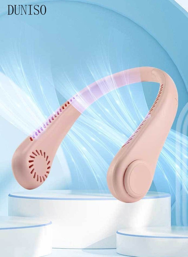 DUNISO Portable Neck Fan, Hands Free Bladeless Neck Fan, 3 Speeds Adjustable USB Rechargeable Battery Powered Personal Neck Fan for Office, Travel, Sports, Household, Outdoor - Image 5