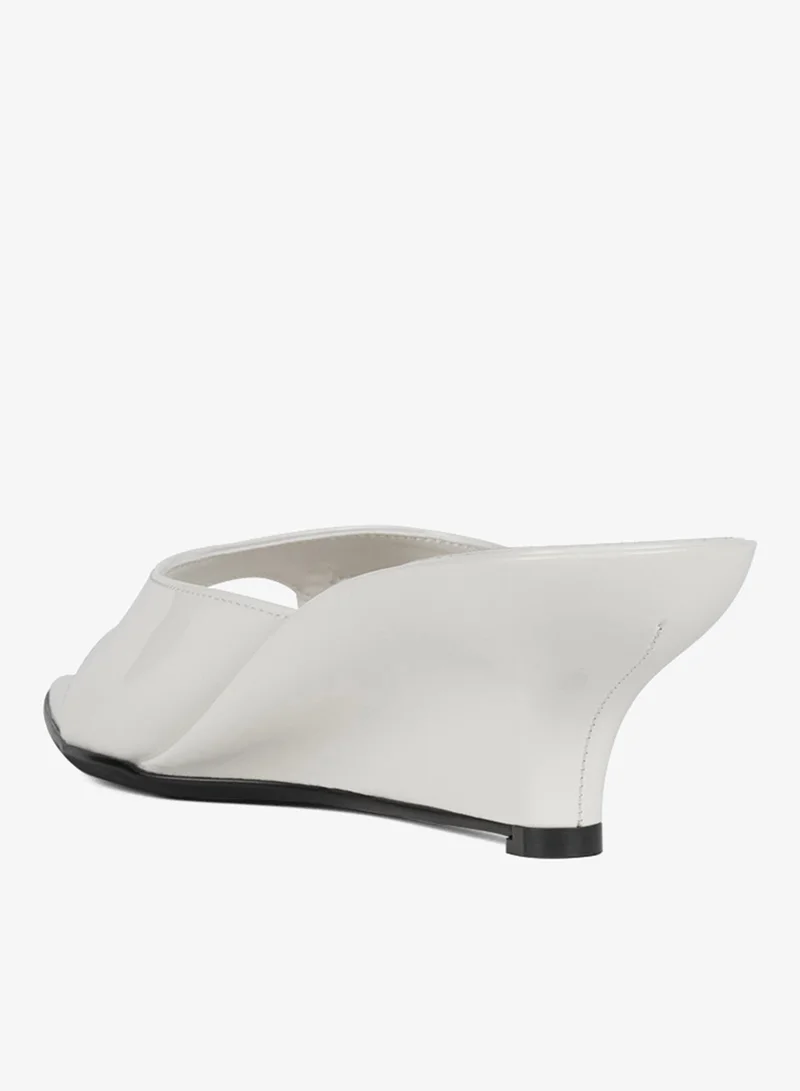 Jeffrey Campbell White Patent Platform Slippers for Women | Best Price UAE