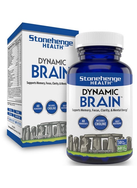 Dynamic Brain Supplement Memory Focus & Clarity Formulated With 40 Unique Nootropic Ingredients: Choline Phosphatidylserine Bacopa Monnieri And Huperzine A