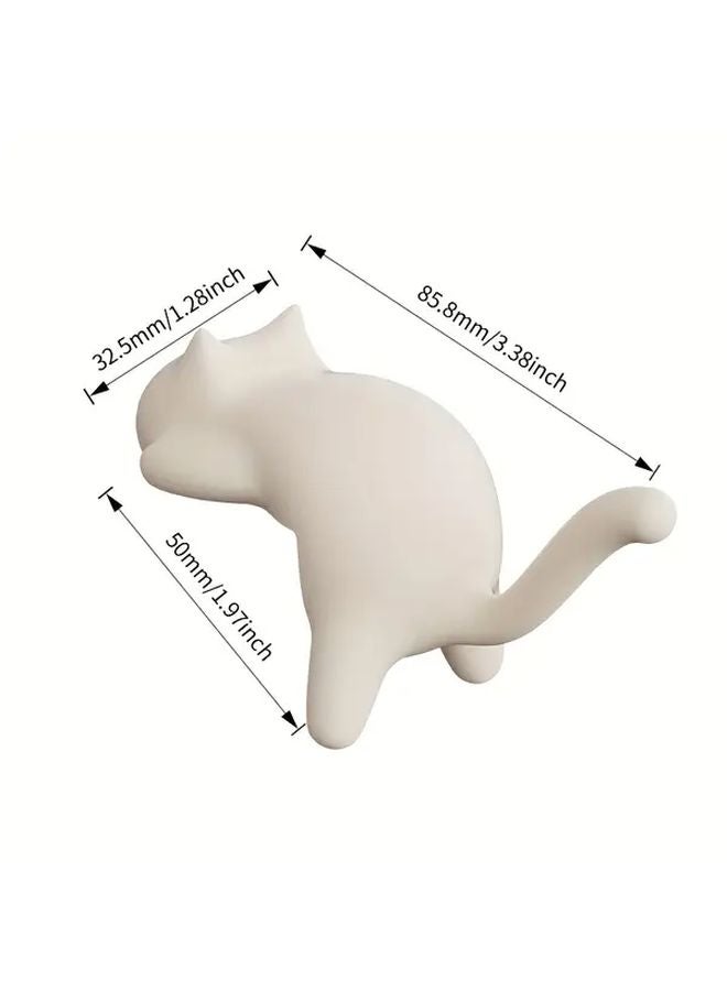 Yellow Cat Shaped Desk Organizer With Hanging Hook For Keys Books Office Supplies - Image 4