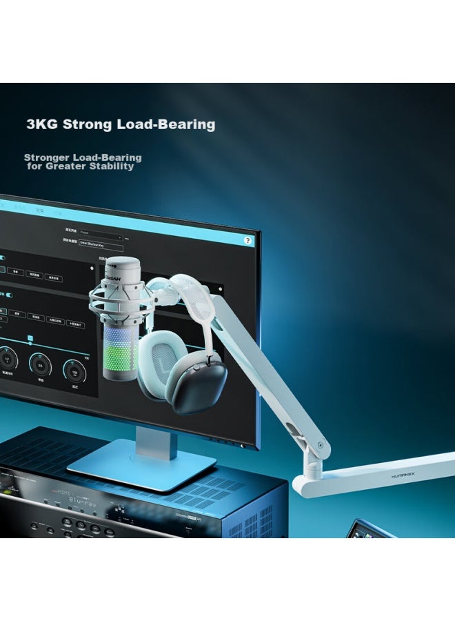 Humanex Songnen X Microphone Stand, Suspended Arm Desktop Stand, Anchor Speaker, 3kg Load-bearing, Shock-resistant, Three-stage Folding, nidirectional Microphone Stand, Ax-3g - Image 4
