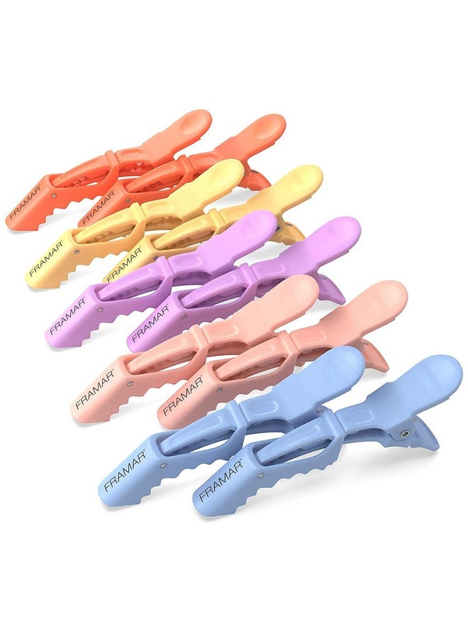 framar FRAMAR Pastel Alligator Hair Clips 10 Pack - Professional Styling Clips for Hair, Salon Quality Plastic Alligator Clips  - Image 1