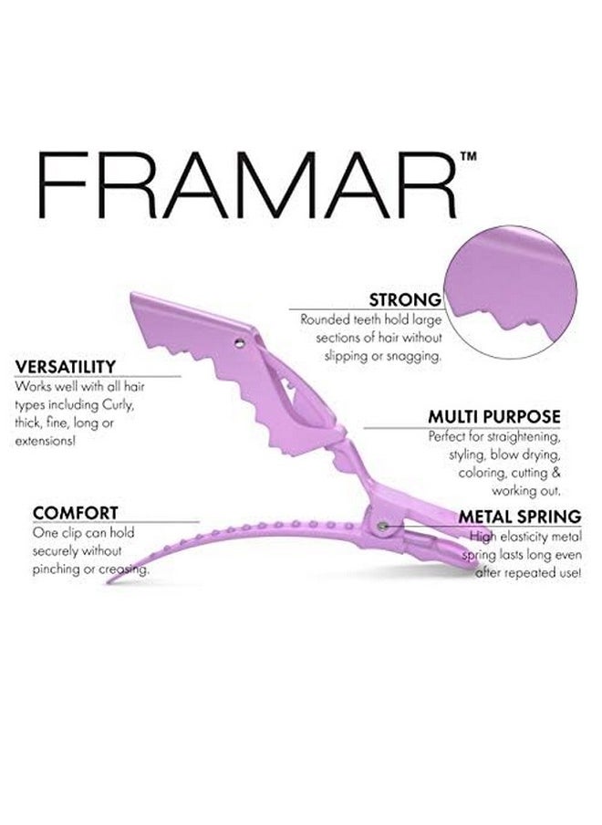 framar FRAMAR Pastel Alligator Hair Clips 10 Pack - Professional Styling Clips for Hair, Salon Quality Plastic Alligator Clips  - Image 2