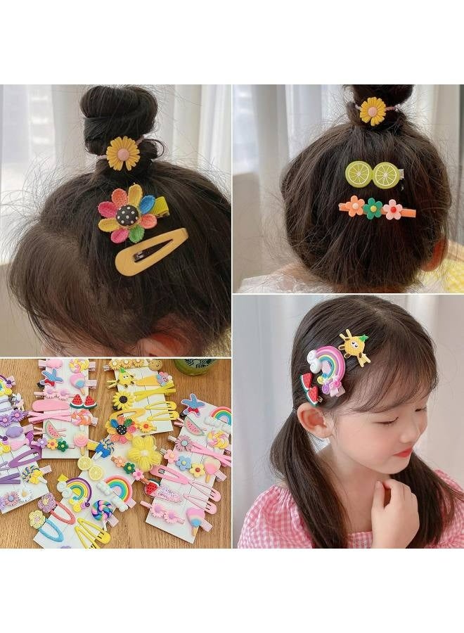Baby Hair Clips, Hair Pin, Barrettes for Girls, Toddler Girls Hair Accessories, Kids Hair Clips for Styling, Flower Rainbow Candy Fruits Butterfly Cute Hair Clips for Girls 42 Pieces - Image 4