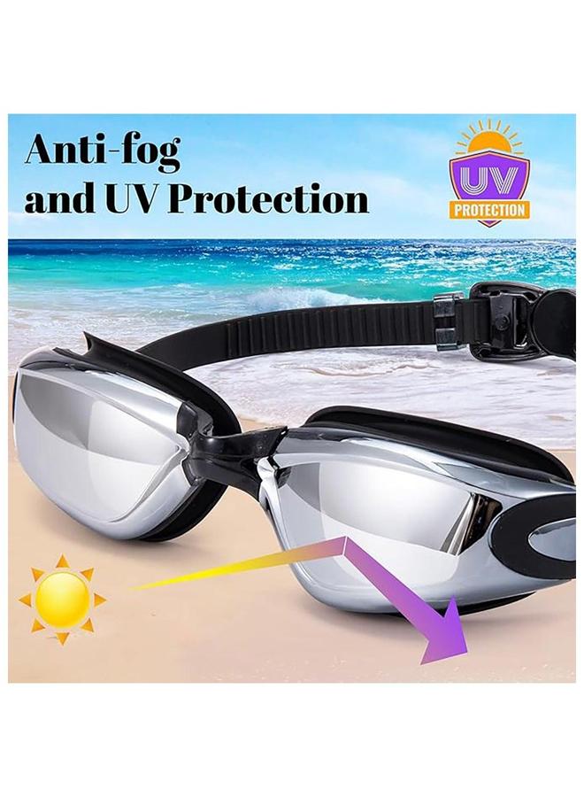 Generic Waterproof Adjustable Swimming Goggles Anti-fog and UV Protection Clear Vision Swim Comes with Plastic Case Nose Clip Earplugs - Image 2