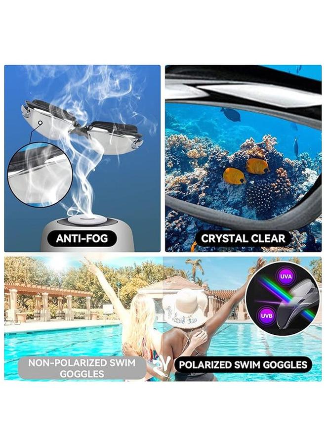 Generic Waterproof Adjustable Swimming Goggles Anti-fog and UV Protection Clear Vision Swim Comes with Plastic Case Nose Clip Earplugs - Image 3