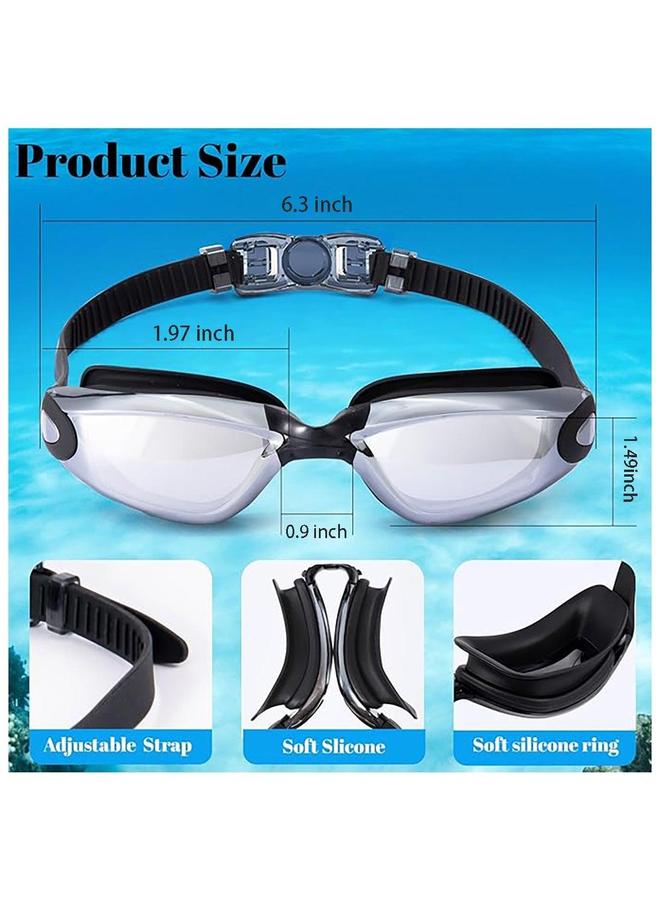 Generic Waterproof Adjustable Swimming Goggles Anti-fog and UV Protection Clear Vision Swim Comes with Plastic Case Nose Clip Earplugs - Image 4