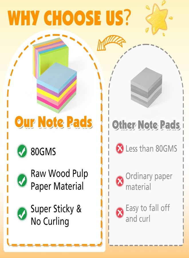 NEOACT (60 Pack) Sticky Notes 1.5x2 Inches, 12 Bright Colors Self-Stick Note Pads Premium Mini Sticky Notes, Bulk Sticky Notes Pads for School, Office, Home - Image 5