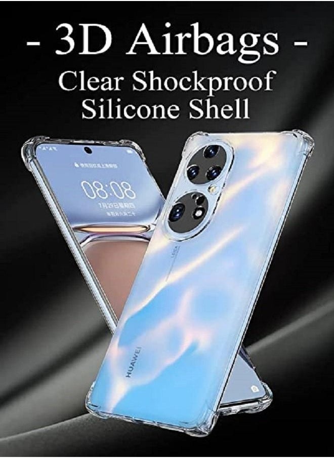 Generic - Case for Huawei P50 Pro Case Cover Back Air Cushion Soft Silicone Shockproof Anti-Scratch Protective Bumper Shell Corner Clear for Huawei P50 Pro - Image 1
