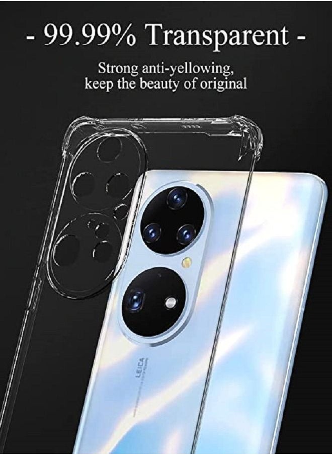 Generic - Case for Huawei P50 Pro Case Cover Back Air Cushion Soft Silicone Shockproof Anti-Scratch Protective Bumper Shell Corner Clear for Huawei P50 Pro - Image 1