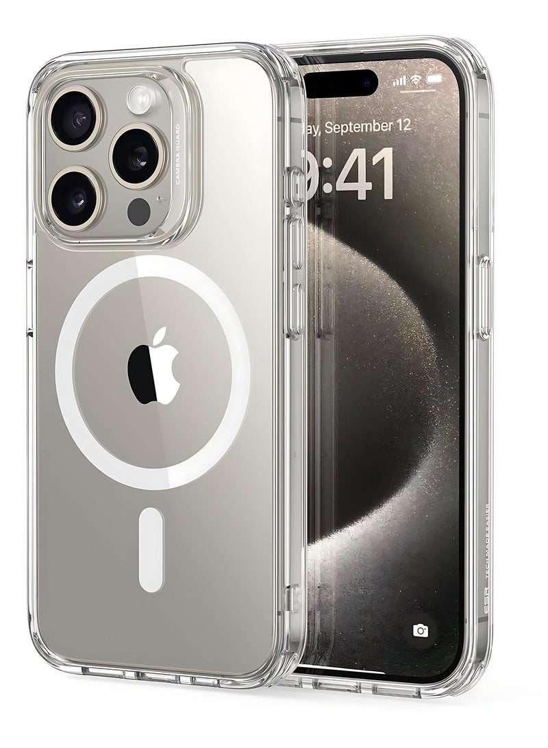 AJYAL Clear Magnetic Case for iPhone 13 Pro [Magnetic Wireless Charging] Shockproof Phone Bumper Case, Anti-Scratch Classic Hybrid Case for iPhone 13 Pro [Clear Back] - Image 1