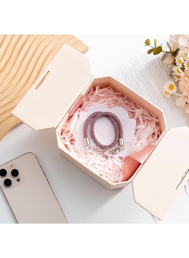 Glitter Phone Wrist Strap, Bling Rhinestone Short Hand Lanyard Bracelet with Keychain & Card Holder, Universal Mobile Phone Chain & Handbag Strap for Women - Image 2