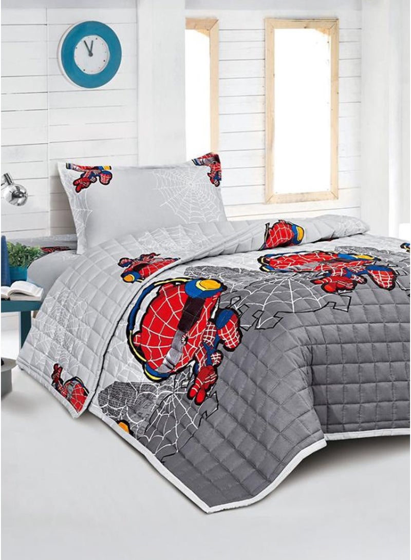 Ming Li Kids' Summer Quilted Bedspread with Square Stitch Design | 3-Piece Set | Comforter 170×220 cm | Fitted Sheet 120×200 cm | Suitable for Everyday Use - Image 1