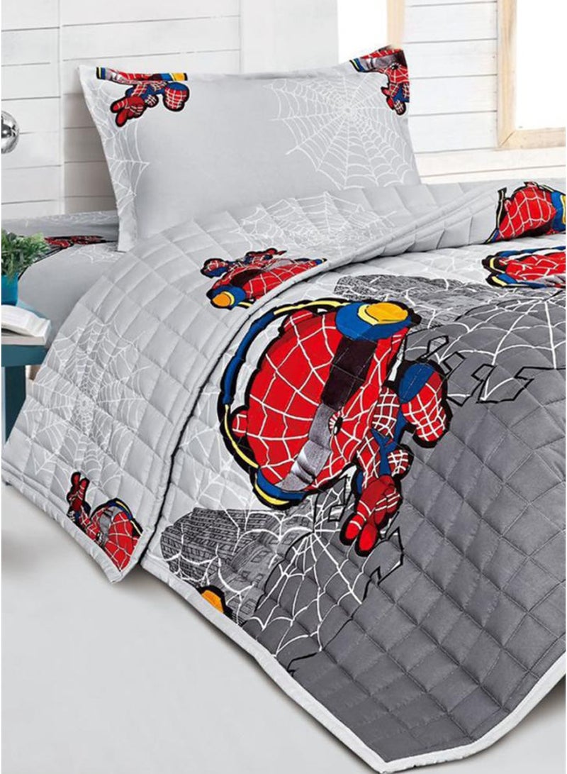 Ming Li Kids' Summer Quilted Bedspread with Square Stitch Design | 3-Piece Set | Comforter 170×220 cm | Fitted Sheet 120×200 cm | Suitable for Everyday Use - Image 2