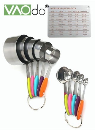 10 Pieces Measuring Cups and Spoons Set Stackable Stainless Steel Measuring Spoons for Cooking and Baking with Conversion Chart - pzsku/ZAE02A6B838FFB0026276Z/45/_/1681302531/8f08a4a8-d7d9-4888-9eff-62083e352fea