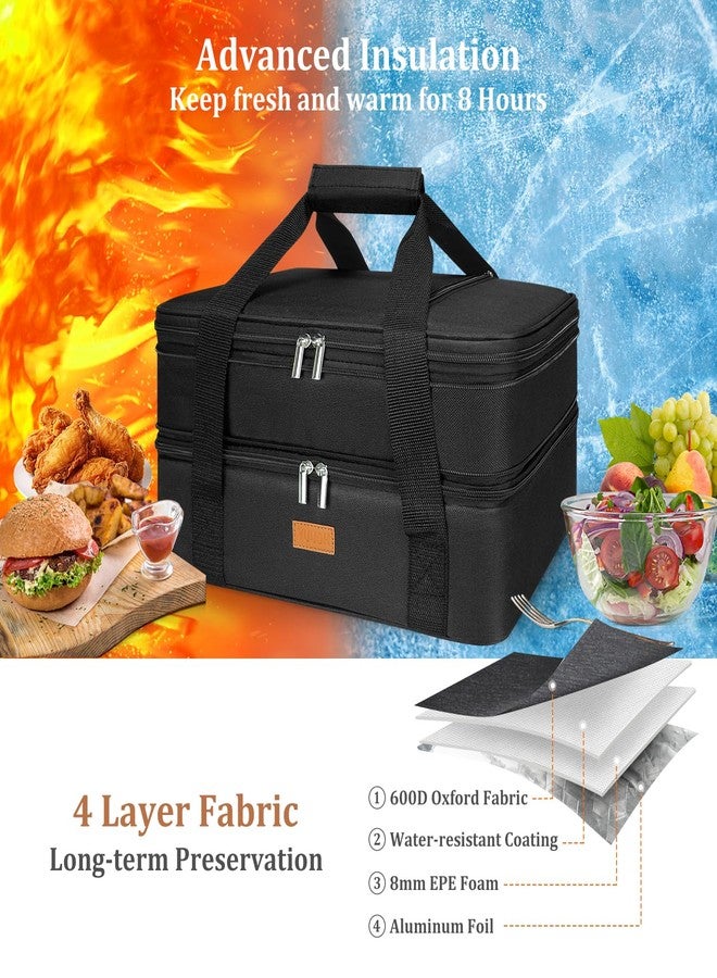 Vuudh Expandable Casserole Carrier Bag - Double Decker Food Bag, Insulated Casserole Carrier for Hot or Cold Food, Lasagna Holder Tote for Picnics,Beaches,Traveling or Gifts - Image 2