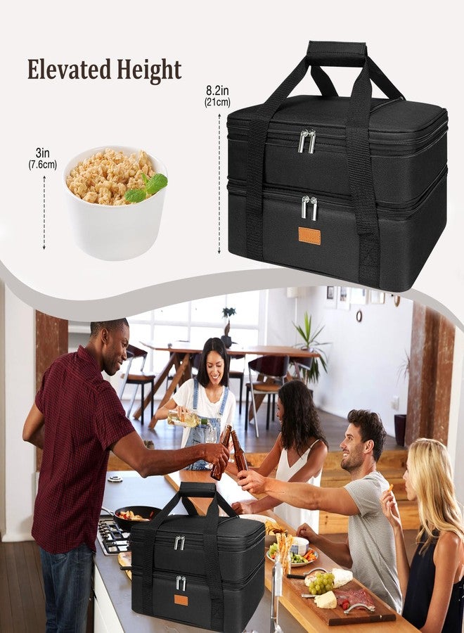 Vuudh Expandable Casserole Carrier Bag - Double Decker Food Bag, Insulated Casserole Carrier for Hot or Cold Food, Lasagna Holder Tote for Picnics,Beaches,Traveling or Gifts - Image 4