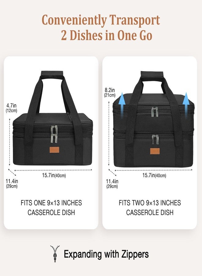 Vuudh Expandable Casserole Carrier Bag - Double Decker Food Bag, Insulated Casserole Carrier for Hot or Cold Food, Lasagna Holder Tote for Picnics,Beaches,Traveling or Gifts - Image 3