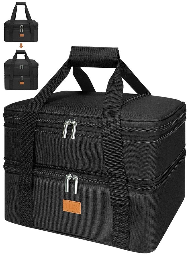 Vuudh Expandable Casserole Carrier Bag - Double Decker Food Bag, Insulated Casserole Carrier for Hot or Cold Food, Lasagna Holder Tote for Picnics,Beaches,Traveling or Gifts - Image 1