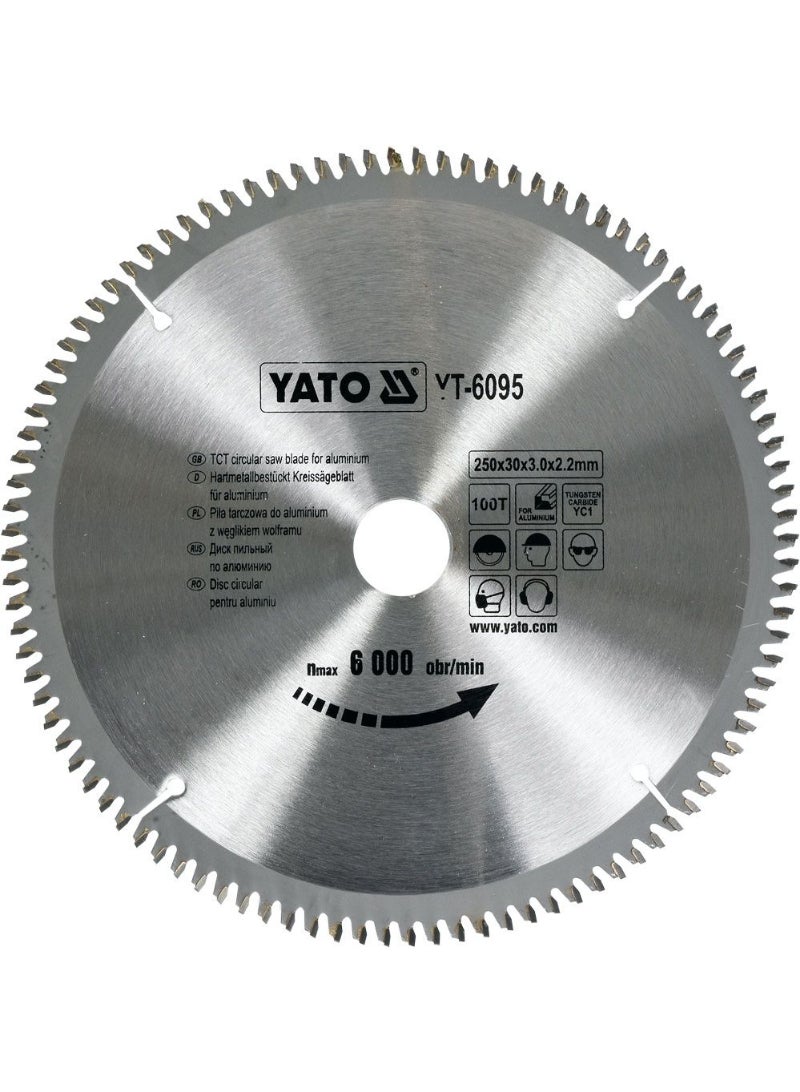 YATO TCT Saw Blade for Aluminium 250x30x100  YT-6095