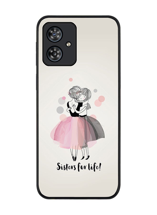 Stylizedd Rugged Black edge case for Motorola Moto G54 / Motorola Moto G54 Power / Motorola Moto G64 5G, Slim fit Flexible Thin Cover - Sisters for Life! - Image 1
