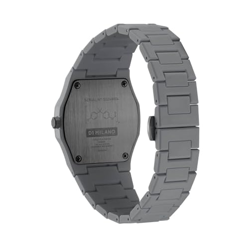 D1 Milano Polycarbon Unisex Luxury Watch, Polycarbonate Quartz Movement, Polycarbonate Strap, 50M Water Resistant Timepiece, Grey Dial, 2 Years Warranty - PCBU03 - Image 4