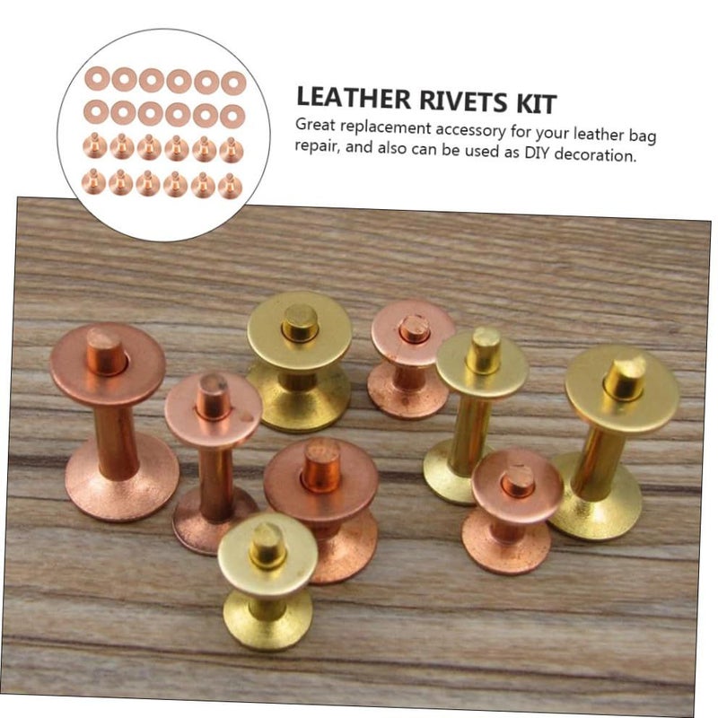 50 Sets DIY Rivets Studs Saddle Rivet Tubular for Leather Craft Rustproof Metal - Image 4
