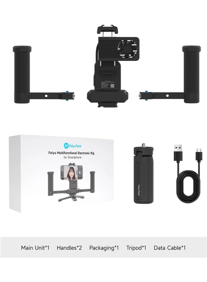 FeiyuTech Phone Video Rig Pro for iPhone 17 16 15 Pro/Pro Max - ProRes 4K Filmmaking Cage with External Storage Hub,Cooling Fan,Battery Extension,USB-C Expansion for Professional iPhone Video Create - Image 4