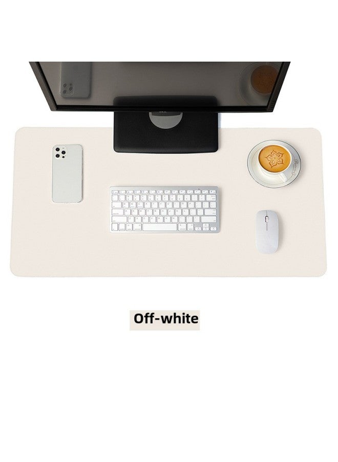 Extra Large Computer Desk Mat Waterproof Leather Mouse Pad Logo Customizable Dining Table Placemat Digital Pattern-Color:90*45cm-Pattern:Single-sided Creamy-white  - Image 1