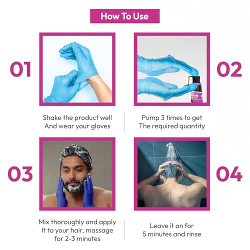 VCare Shampoo Hair Colour Shampoo, Black 180ml for Women and Men | Only 5 Minute Root Hair Dye Coloring Kit | No Parabens, Ammonia And Sulfates | Salon like Hair Color at Home - Image 3