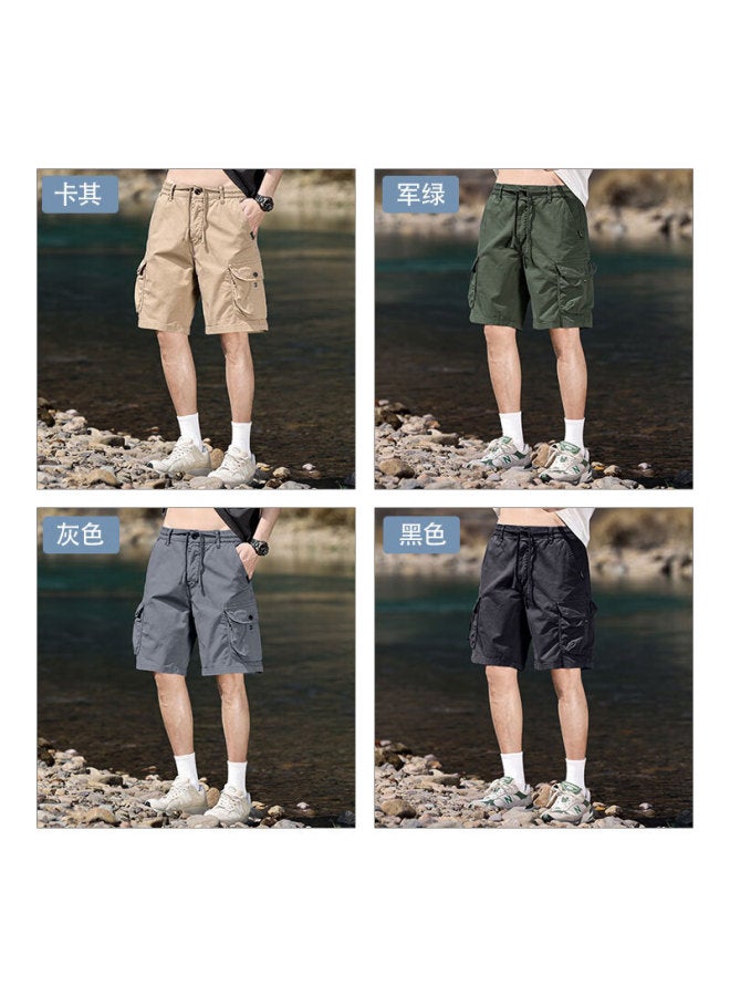 Eastern Camel Casual Shorts For Men, Loose-fitting Cotton Summer Breathable Simple Solid Color Lightweight Versatile Cargo Shorts For Me