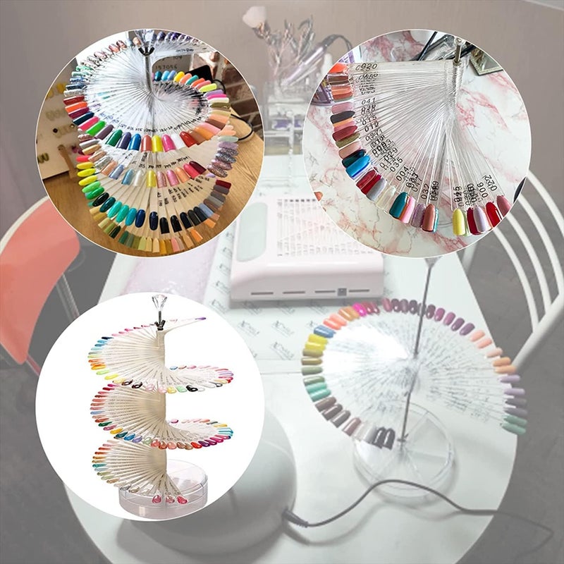 Brille Bee Nail Swatches Sticks 120 Pcs Nail Color Display Spiral Practice Sticks Acrylic False Nail Tips Nail Art Tools Accessories Natural - Image 3