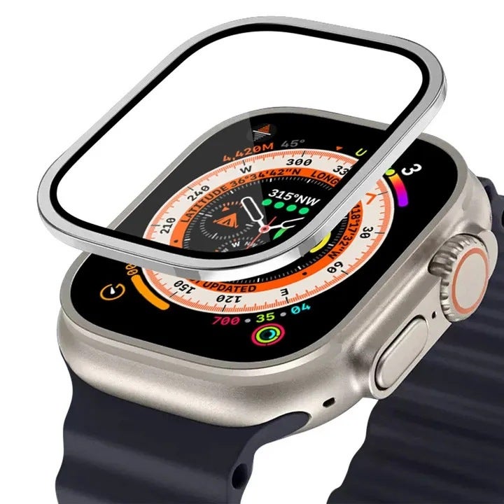 49mm for Apple Apple watch Ultra2 aluminum alloy tempered film integrated screen protector bezel - Image 1