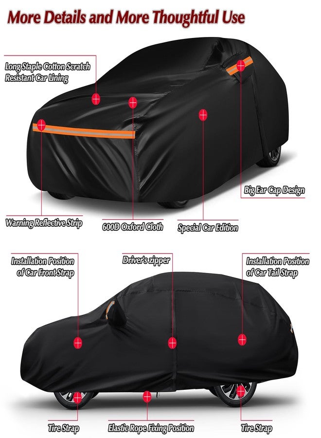 QUYDDC Special 16 Layers Full Car Cover Fit for Volk-swagen Beetle Bug 1960-1979, Ultra Heavy 600D Oxford Cloth, All-Weather Protection Summer Sun Exposure and Winter Snow Rain Dust UV, Black - Image 5
