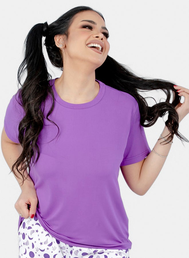 SHECHICK Plain T-Shirt Purple - Image 3