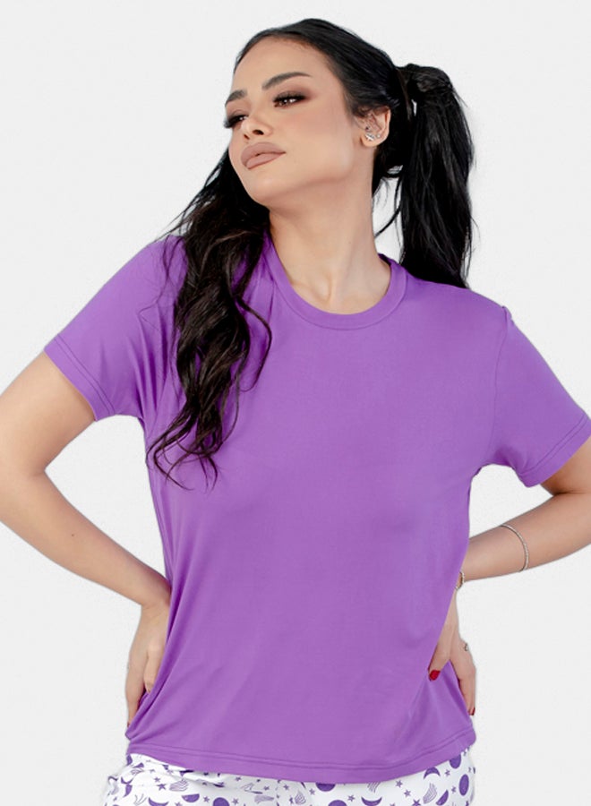 SHECHICK Plain T-Shirt Purple - Image 2