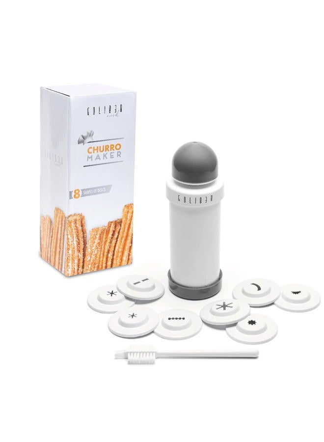 GOLIBER Churro Maker Machine - 8 Different Nozzle for Churros Maker Machine - Churreras Para Churros and Cheese Straw Press - Easy Handle Churro Piping Tip (Gray) - Image 1