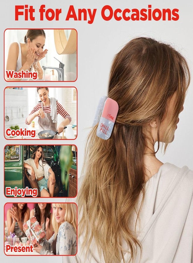 Matwsec مشابك شعر ماتوسيك على شكل حبوب مهدئة، مشابك شعر مرحة، مشابك شعر للممرضات، هدايا للصيدليات، إكسسوارات شعر صيفية من الأسيتات للنساء - Image 5