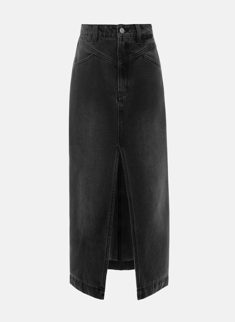 Lichi Maxi denim skirt with a front slit