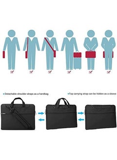 Lacdo Laptop Shoulder Bag Sleeve For 16 Inch New Macbook Pro M3 Pro Max M2 M1 Pro Max A2991 A2780 A2485 A2141 2023 2019 15" Macbook Pro 2017 2018 15" Microsoft Surface Book 3 2 1 Computer Bag Black  - Image 4