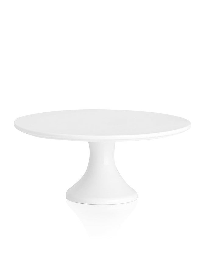 Kanwone 12-Inch Porcelain Round Cake Stand, Cake Plate, Dessert Stand, Cake Stand for Party, Home Decorating Stand, White - Image 1
