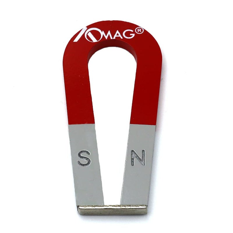 AOMAG ® Large 4" Red Silver Horseshoe Alnico Magnets - Image 1