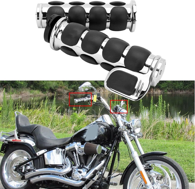 MISS MOLY Chrome Motorcycle Bar End Hand Grips - Image 1