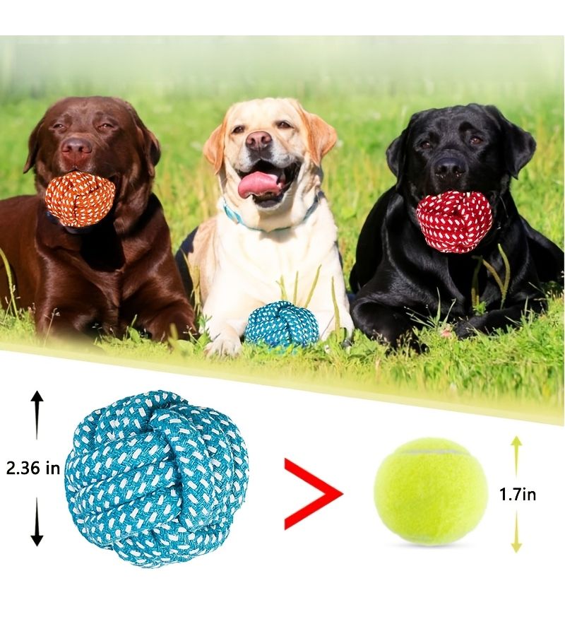 Orange Dog Chew Rope Ball Toy For Dental Care Small To Medium Breeds - Image 3