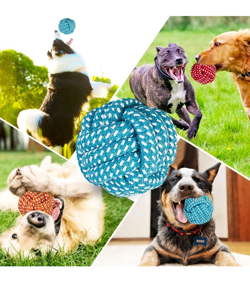 Orange Dog Chew Rope Ball Toy For Dental Care Small To Medium Breeds - Image 4
