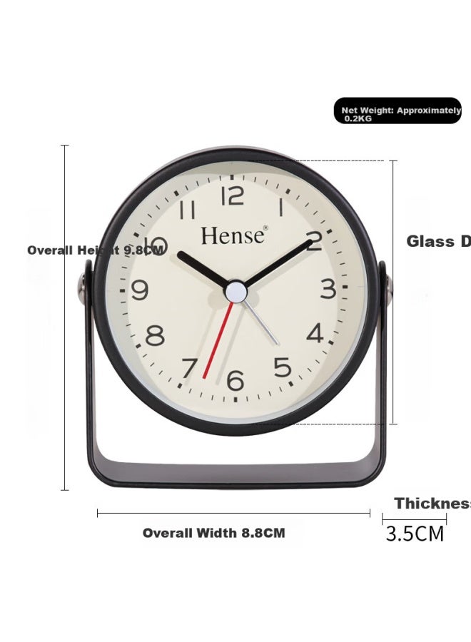 Hense Minimalist Desktop Alarm Clock For Children And Students, Bedroom Bedside Table Clock, Ha52 Black Back-to-school Edition - Image 3