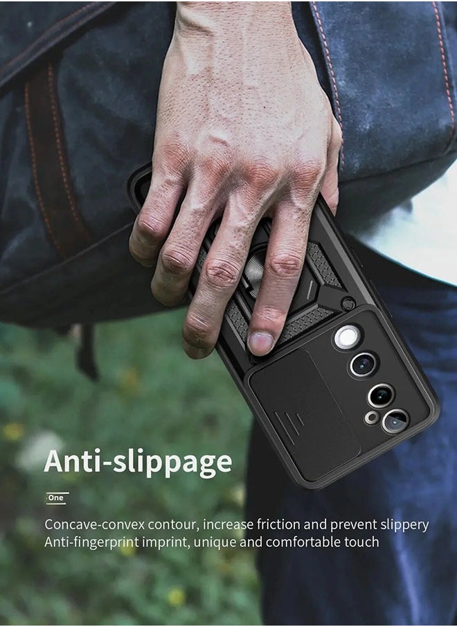 Realfrog - VIVO V40 5G Case Cover Protector Accessories with Camera Len Protection Anti-Scratch Shockproof Anti-Fingerprints Back Cover with 360 Car Mount Magnetic Ring Holder Case Protector - Image 1