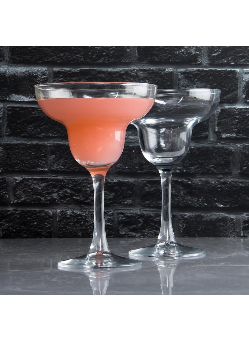 smart serve Smartserve Soda Lime Margarita Glass Lead Free 240 ml Set of 2 Margarita Glasses with Long Durable Stem Elegant Cocktail Glasses for Bar Martini Manhattan Gimlet Pisco Sour Cosmopolitan Clear  - Image 1