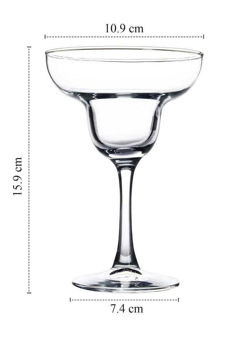 smart serve Smartserve Soda Lime Margarita Glass Lead Free 240 ml Set of 2 Margarita Glasses with Long Durable Stem Elegant Cocktail Glasses for Bar Martini Manhattan Gimlet Pisco Sour Cosmopolitan Clear  - Image 5